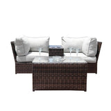 2 - Piece Outdoor Rattan Wicker Seating Set With Cushions - Serenova - Omega Lifestyles