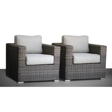 2 - Piece Outdoor Wicker Patio Club Chair Set With Cushions - Serenova - Omega Lifestyles