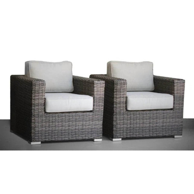 2 - Piece Outdoor Wicker Patio Club Chair Set With Cushions - Serenova - Omega Lifestyles