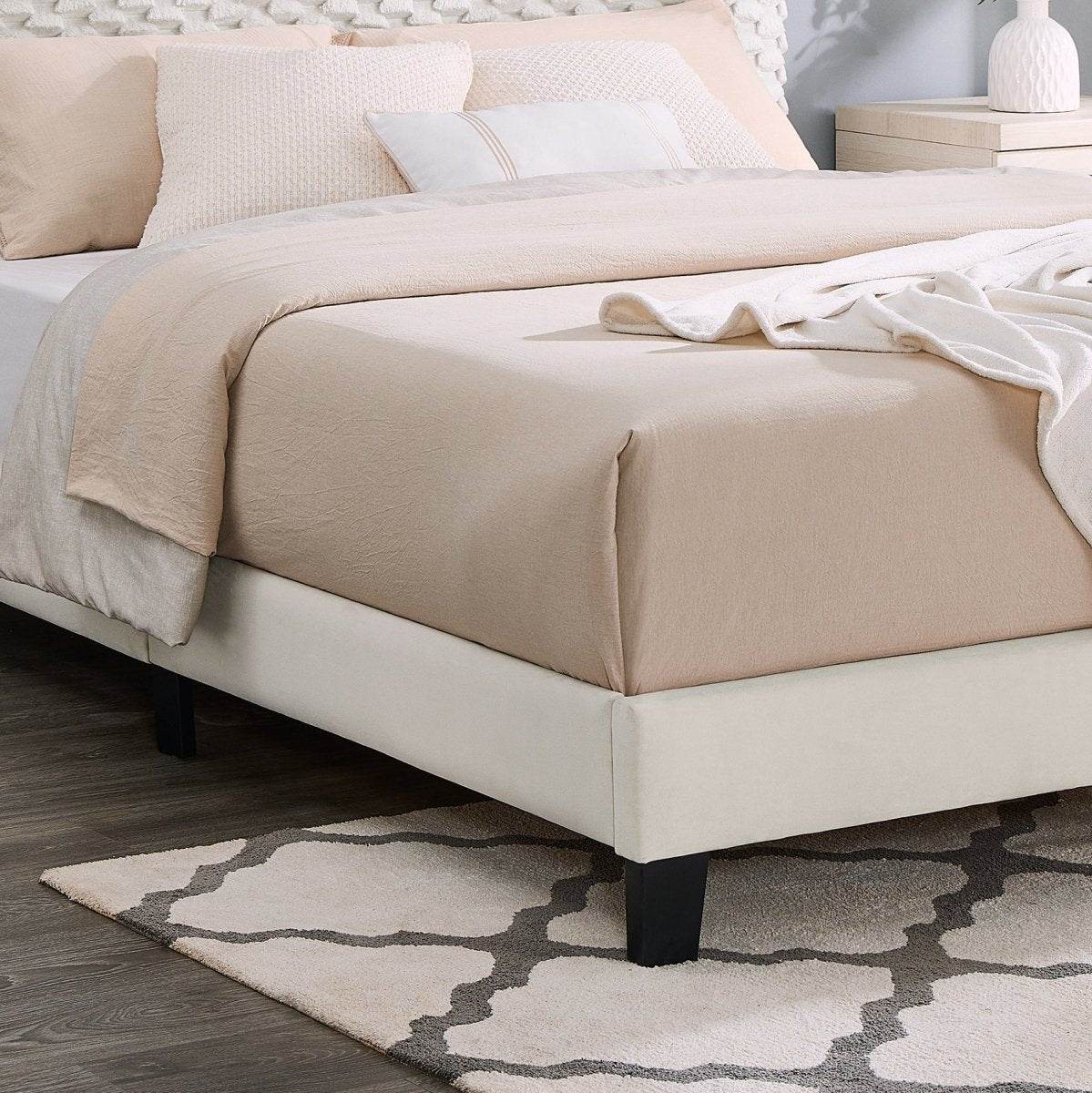 2-Piece Plush Upholstered Platform Bed Frame Set - Sleep Galleria
