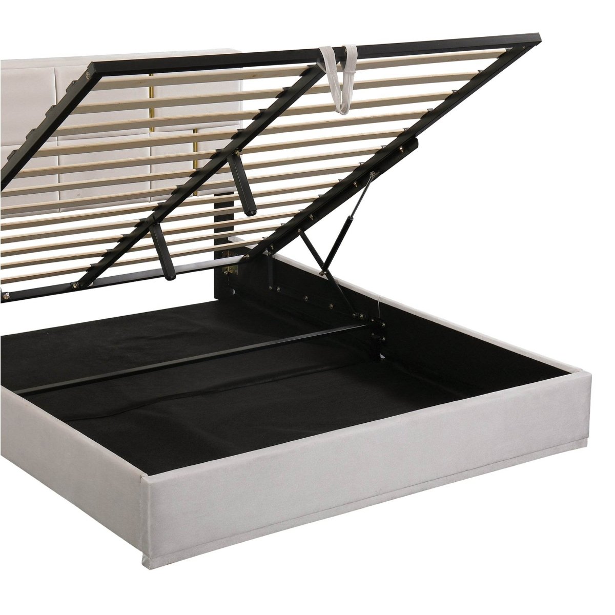 2-Piece Queen Upholstered Platform Bed With Ottoman Storage - Omega Lifestyles