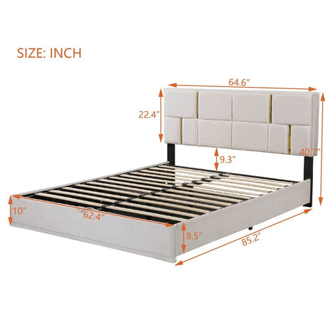 2-Piece Queen Upholstered Platform Bed With Ottoman Storage - Omega Lifestyles