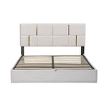 2-Piece Queen Upholstered Platform Bed With Ottoman Storage - Omega Lifestyles