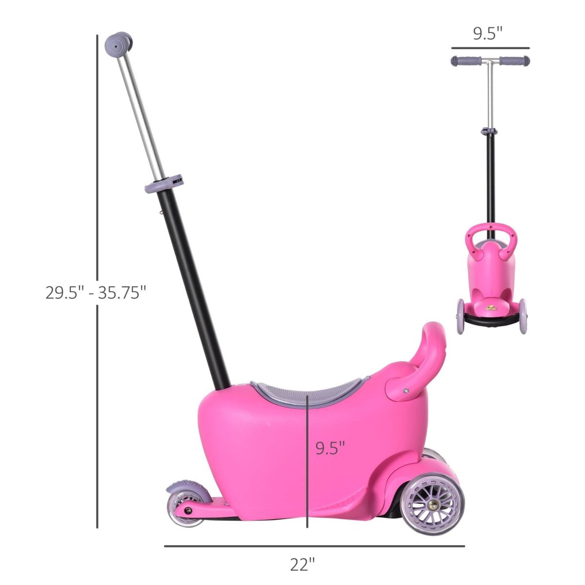 3 - in - 1 Adjustable Handlebar Kids Ride On Scooter - Serenova - Omega Lifestyles