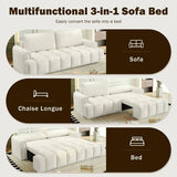 3-In-1 Convertible Teddy Fabric Sleeper Sofa Bed - Omega Lifestyles