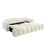 3-In-1 Convertible Teddy Fabric Sleeper Sofa Bed - Omega Lifestyles