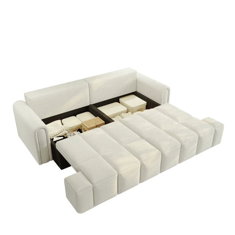 3-In-1 Convertible Teddy Fabric Sleeper Sofa Bed - Omega Lifestyles