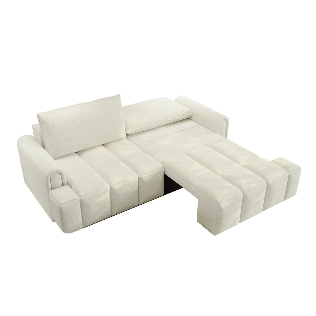 3-In-1 Convertible Teddy Fabric Sleeper Sofa Bed - Omega Lifestyles