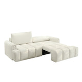 3-In-1 Convertible Teddy Fabric Sleeper Sofa Bed - Omega Lifestyles