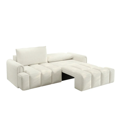 3-In-1 Convertible Teddy Fabric Sleeper Sofa Bed - Omega Lifestyles