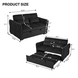 3-in-1 Convertible Velvet Sofa Bed With Reclining Backrest - Omega Lifestyles