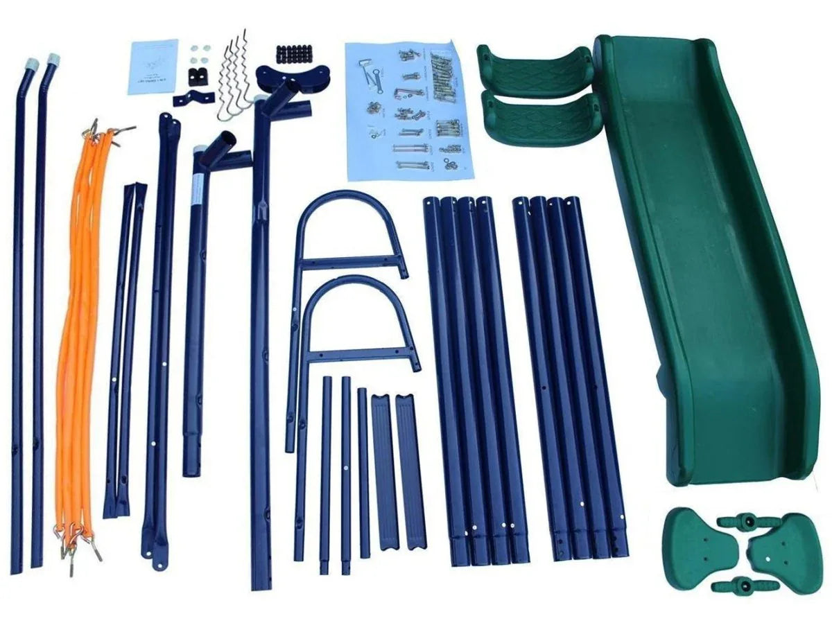 3-in-1 Kids Swing Set With Slide And Glider - Omega Lifestyles