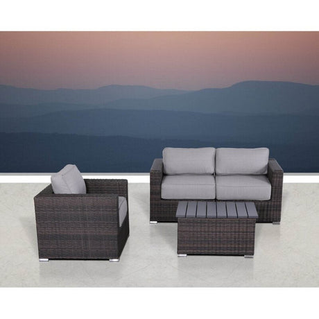 3 - Person Coastal Outdoor Seating Set With Cushions - Serenova - Omega Lifestyles