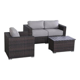 3 - Person Coastal Outdoor Seating Set With Cushions - Serenova - Omega Lifestyles