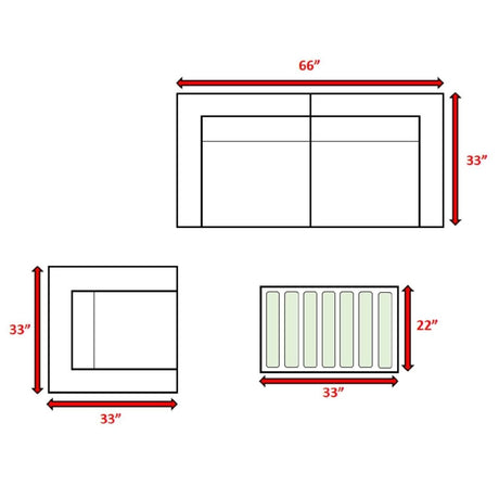 3 - Person Coastal Outdoor Seating Set With Cushions - Serenova - Omega Lifestyles