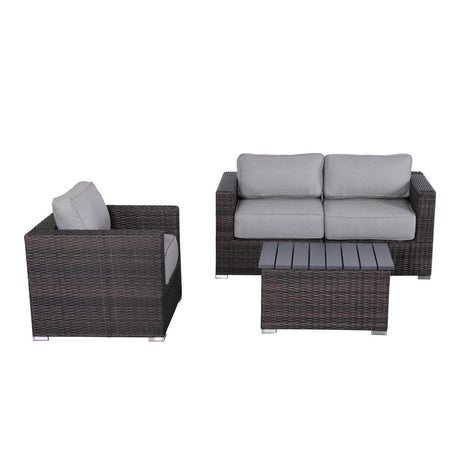 3 - Person Coastal Outdoor Seating Set With Cushions - Serenova - Omega Lifestyles