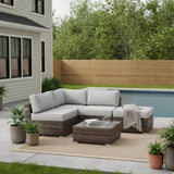 3 - Piece Brown Wicker Outdoor Seating Group With Cushions - Serenova - Omega Lifestyles