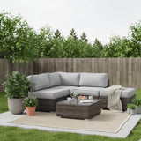 3 - Piece Brown Wicker Outdoor Seating Group With Cushions - Serenova - Omega Lifestyles
