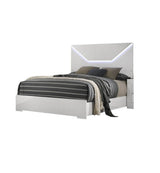 3-Piece Contemporary White Gloss Bedroom Set With LED - Omega Lifestyles
