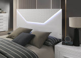 3-Piece Contemporary White Gloss Bedroom Set With LED - Omega Lifestyles