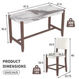3-Piece Faux Marble Counter Height Dining Table Set - Omega Lifestyles