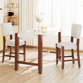 3-Piece Faux Marble Counter Height Dining Table Set - Omega Lifestyles