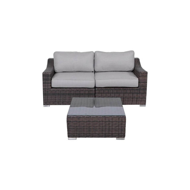 3 - Piece Fully Assembled Patio Rattan Conversation Set With Cushions - Serenova - Omega Lifestyles
