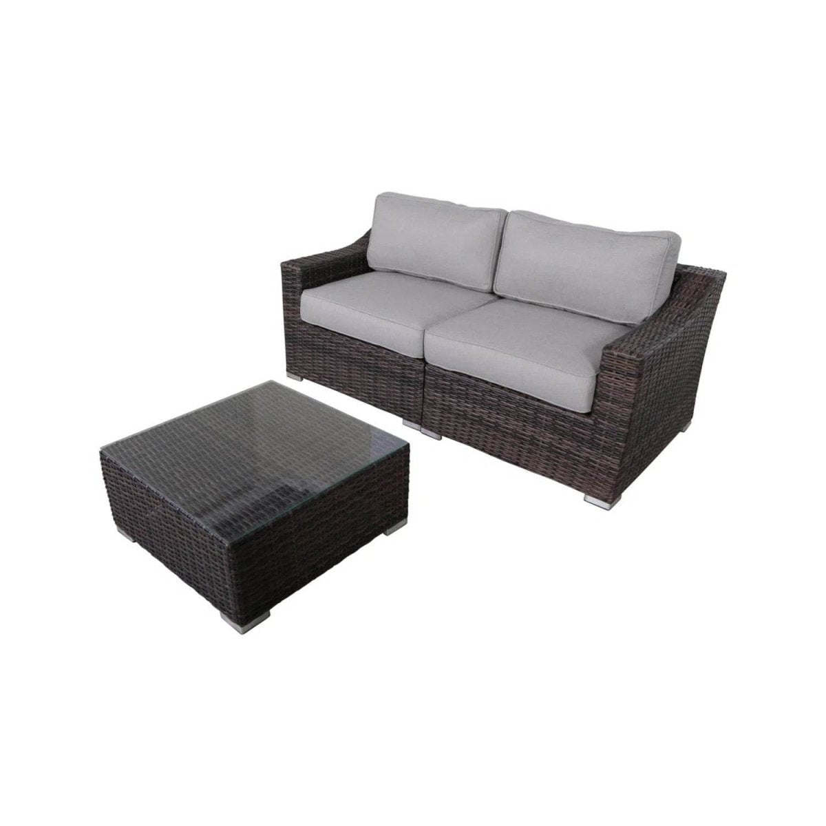 3 - Piece Fully Assembled Patio Rattan Conversation Set With Cushions - Serenova - Omega Lifestyles