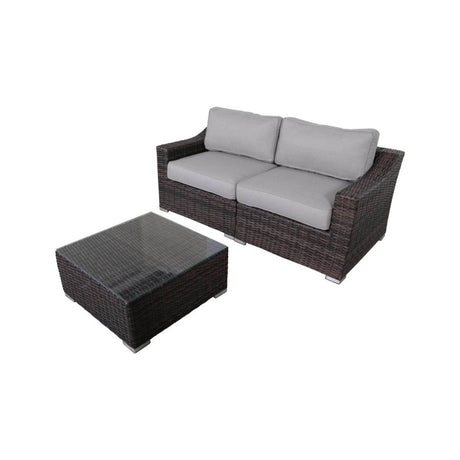 3 - Piece Fully Assembled Patio Rattan Conversation Set With Cushions - Serenova - Omega Lifestyles