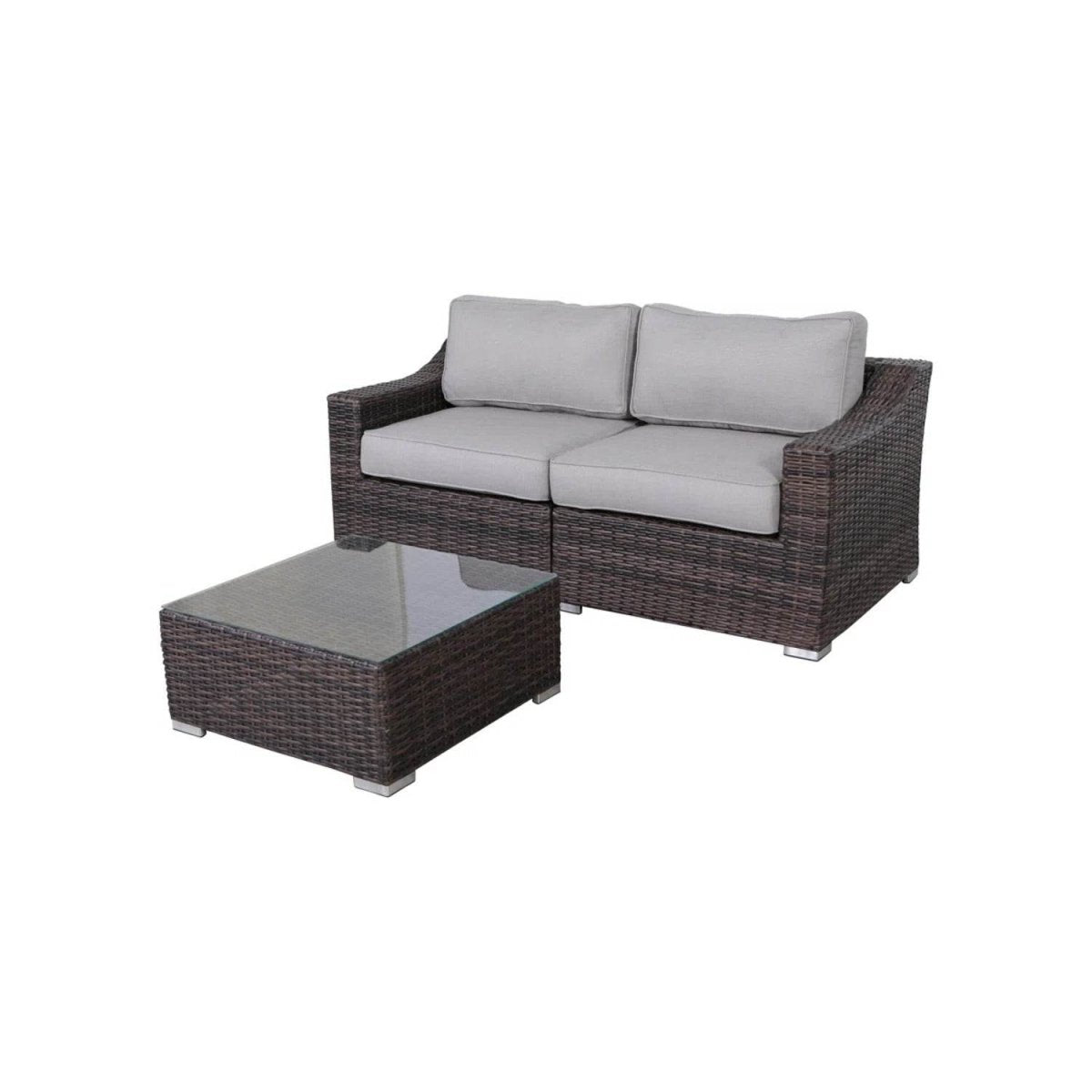 3 - Piece Fully Assembled Patio Rattan Conversation Set With Cushions - Serenova - Omega Lifestyles
