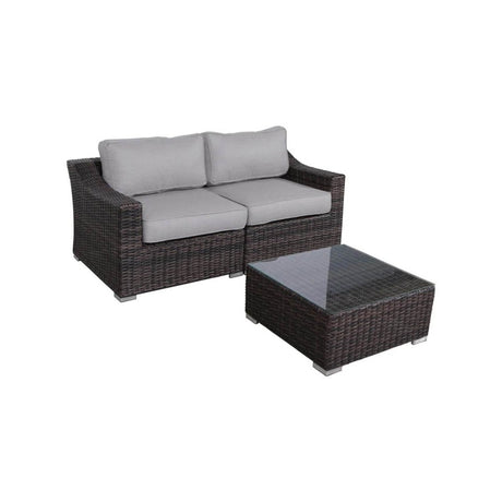 3 - Piece Fully Assembled Patio Rattan Conversation Set With Cushions - Serenova - Omega Lifestyles