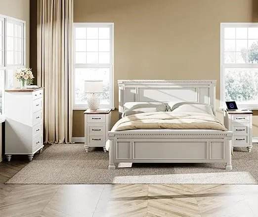 3-Piece Modern Bedroom Furniture Set With Charging Station - Omega Lifestyles