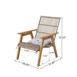 3-Piece Outdoor Acacia Wood Lounge Set With Cushions - Omega Lifestyles