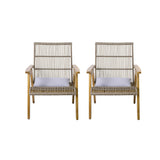 3-Piece Outdoor Acacia Wood Lounge Set With Cushions - Omega Lifestyles