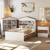 3-Piece Twin House-Shaped Wooden Bedroom Set - Omega Lifestyles