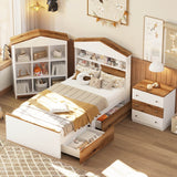 3-Piece Twin House-Shaped Wooden Bedroom Set - Omega Lifestyles