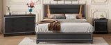 3-Piece Upholstered Bed Frame Nightstand Dresser Set - Omega Lifestyles