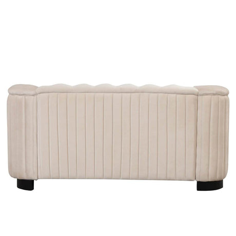 3-Piece Velvet Sofa Set With Rubber Wood Legs - Sleep Galleria