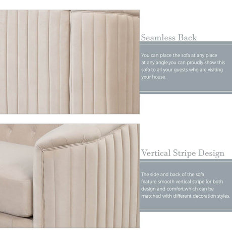 3-Piece Velvet Sofa Set With Rubber Wood Legs - Sleep Galleria