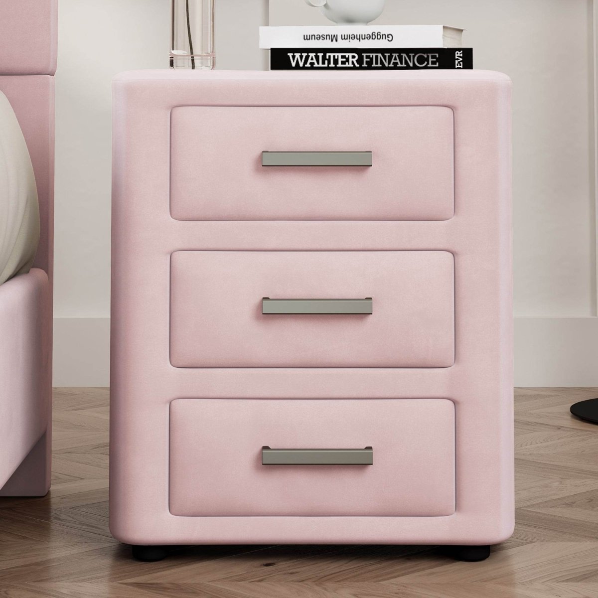 3 Piece Velvet Upholstered Platform Bed Frame Set - Omega Lifestyles