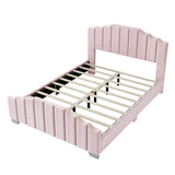 3 Piece Velvet Upholstered Platform Bed Frame Set - Omega Lifestyles