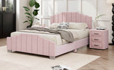 3 Piece Velvet Upholstered Platform Bed Frame Set - Omega Lifestyles