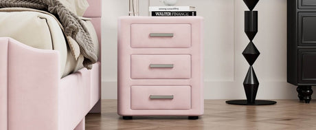 3 Piece Velvet Upholstered Platform Bed Frame Set - Omega Lifestyles