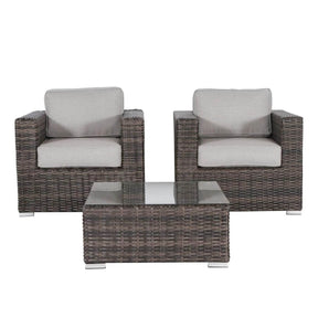 3-Piece Wicker Rattan Patio Sofa Set With Cushioned Comfort - Omega Lifestyles
