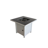 30 - Inch Powder - Coated Stainless Steel Square Fire Pit Table - Serenova - Omega Lifestyles