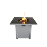 30 - Inch Powder - Coated Stainless Steel Square Fire Pit Table - Serenova - Omega Lifestyles