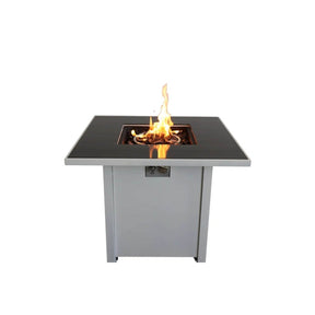 30-Inch Powder-Coated Stainless Steel Square Fire Pit Table - Omega Lifestyles