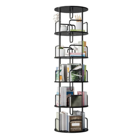 360-Degree 5-Tier Rotating MDF And Iron Bookshelf - Omega Lifestyles