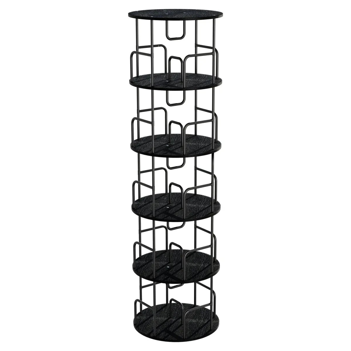 360-Degree 5-Tier Rotating MDF And Iron Bookshelf - Omega Lifestyles