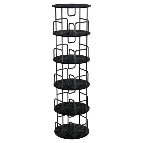 360-Degree 5-Tier Rotating MDF And Iron Bookshelf - Omega Lifestyles